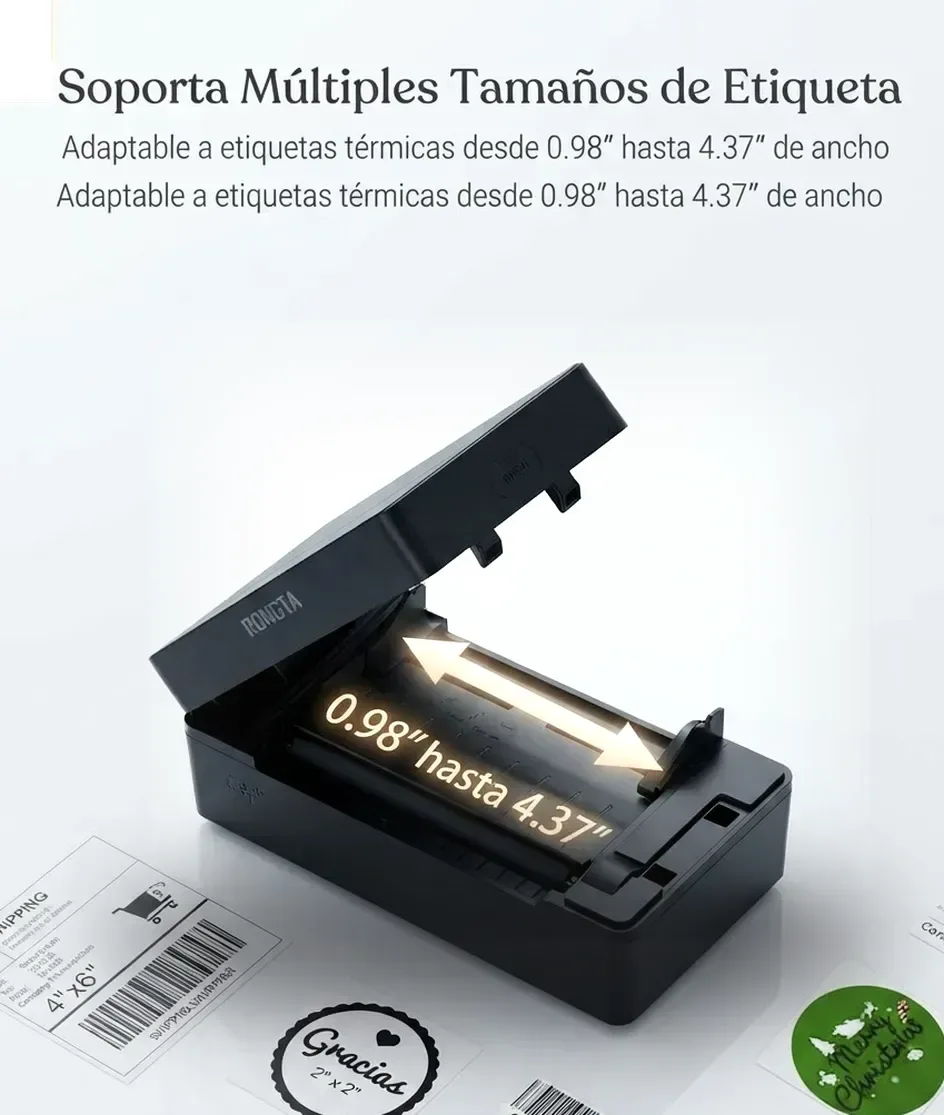 Impresora Térmica 4x6 Bluetooth Etiquetas Adhesivas